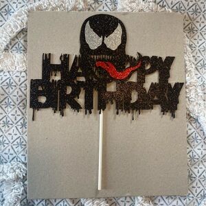 Venom Happy Birthday Cake Topper NWT